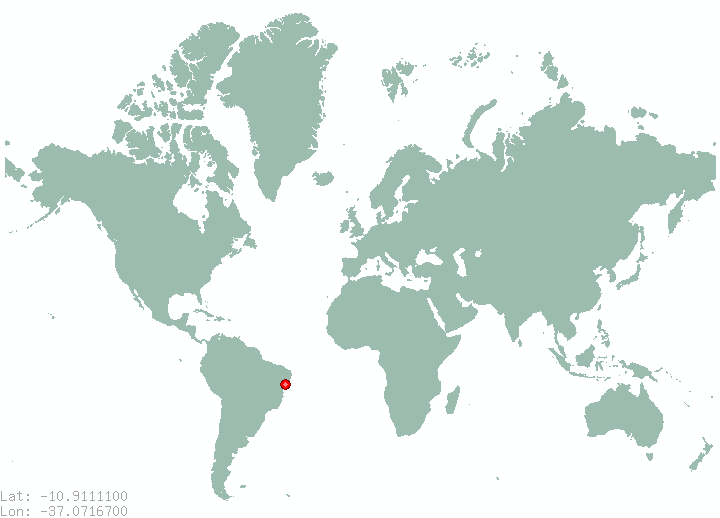 Aracaju in world map